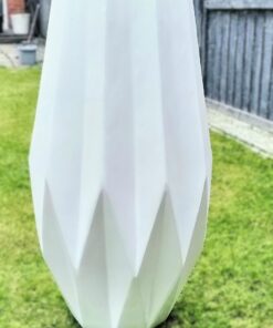 white tall diamond shape planter