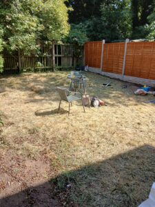 picture of garden after the clear up with fence panels